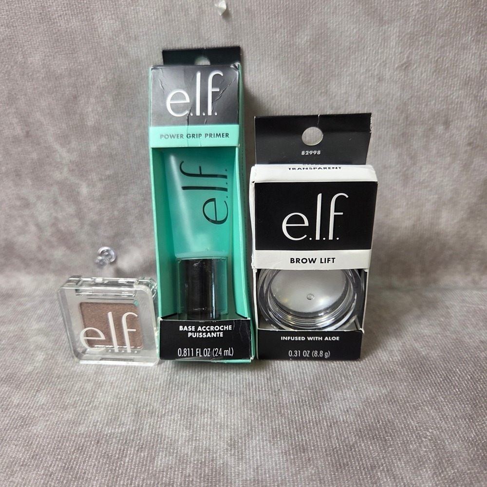 e.l.f. Makeup Bundle Power Grip Primer Brow Lift & Pop Off Pink Glitter Shadow